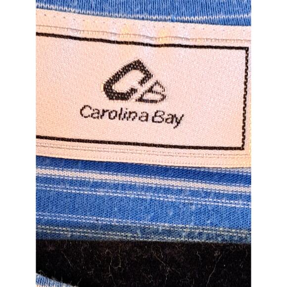 Women's Carolina Bay Blue Striped T-Shirt Size Large - Picture 5 of 7
